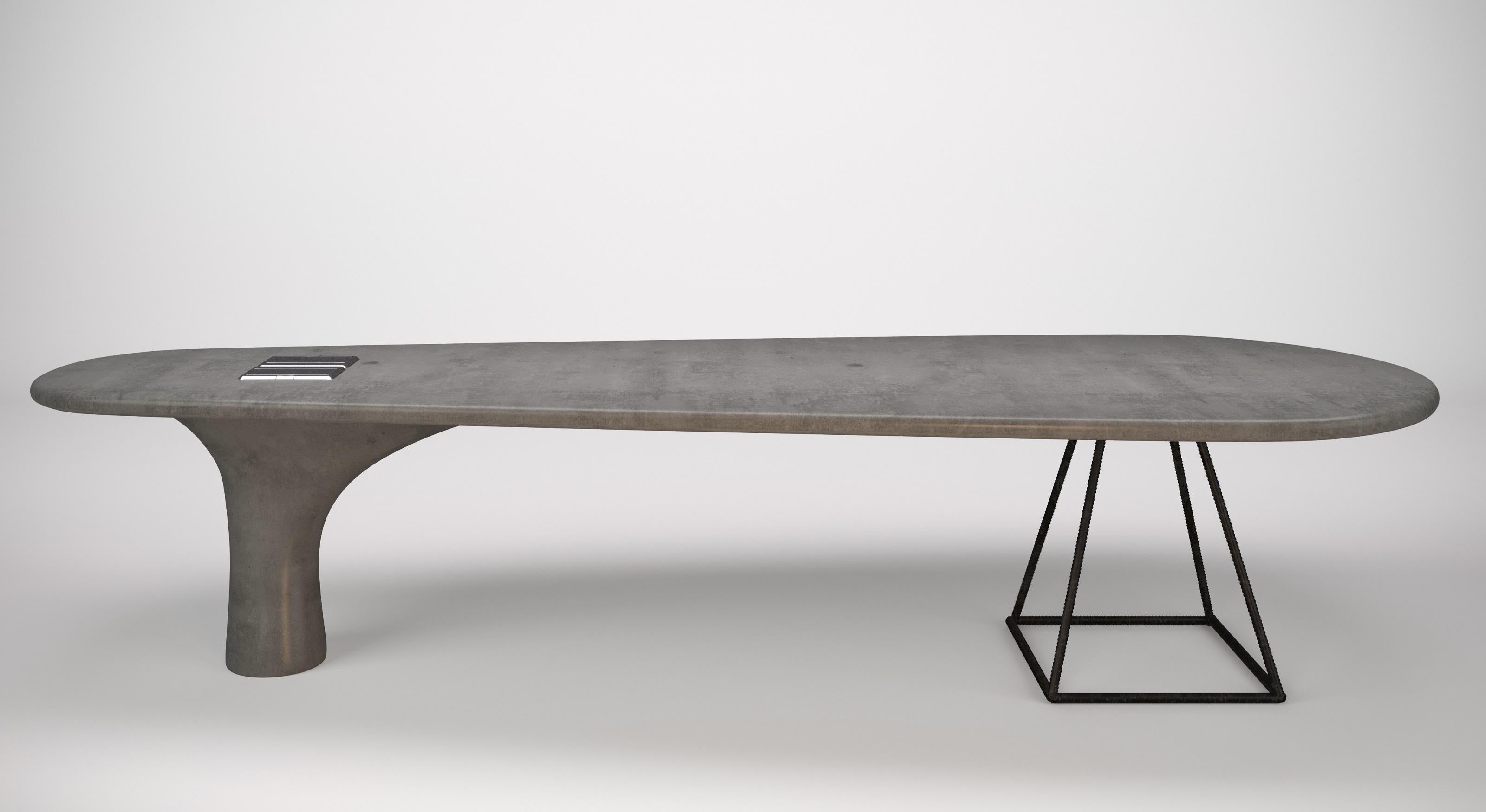 Ukrainian Comfortable Table Drop of Concrete with Rounded Shapes for Minimalist Interior For Sale