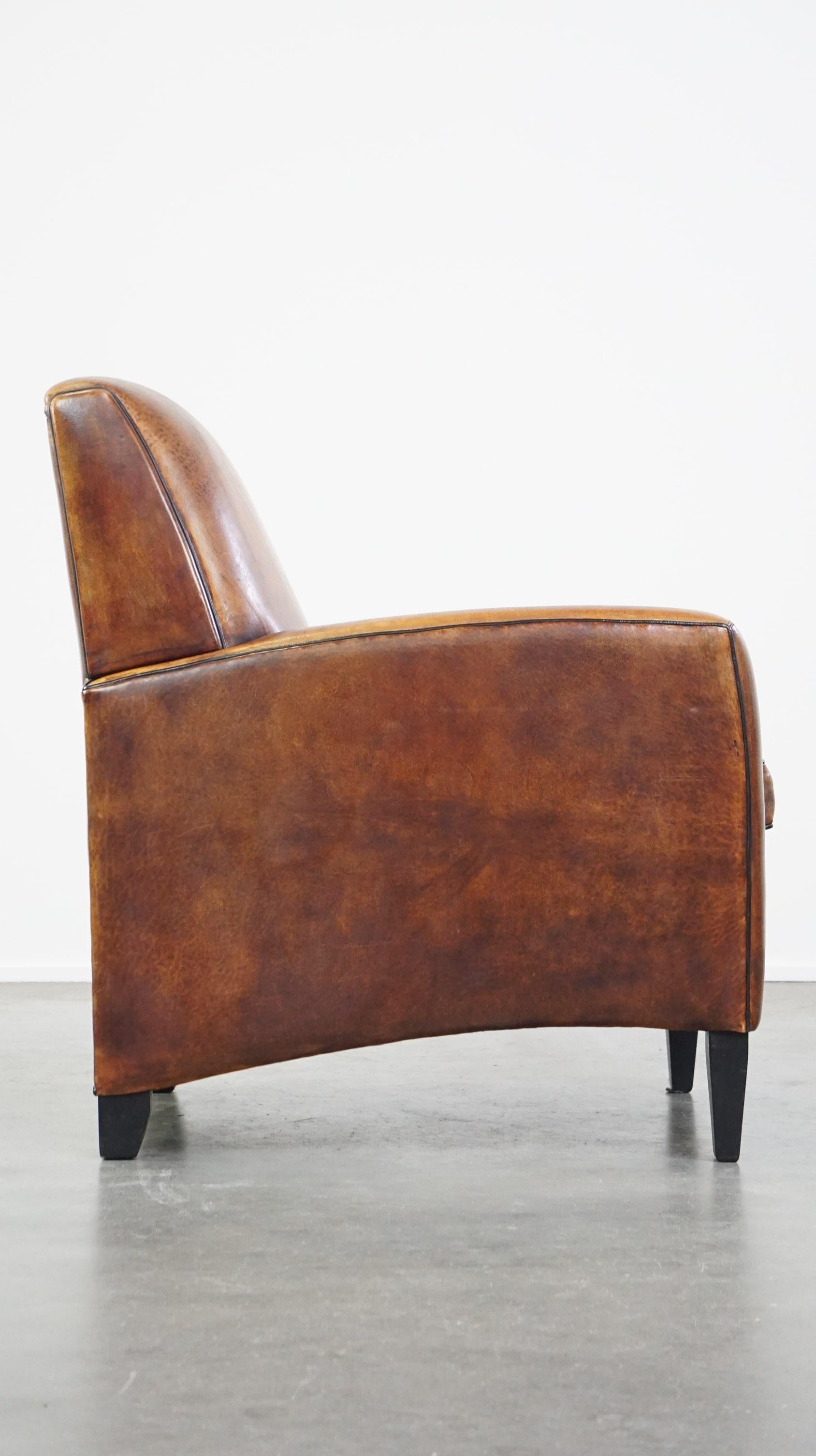 Néerlandais Fauteuil confortable vintage en peau de mouton avec un look cool en vente