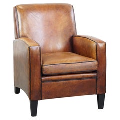 Comfortable vintage sheepskin design armchair with a cool look