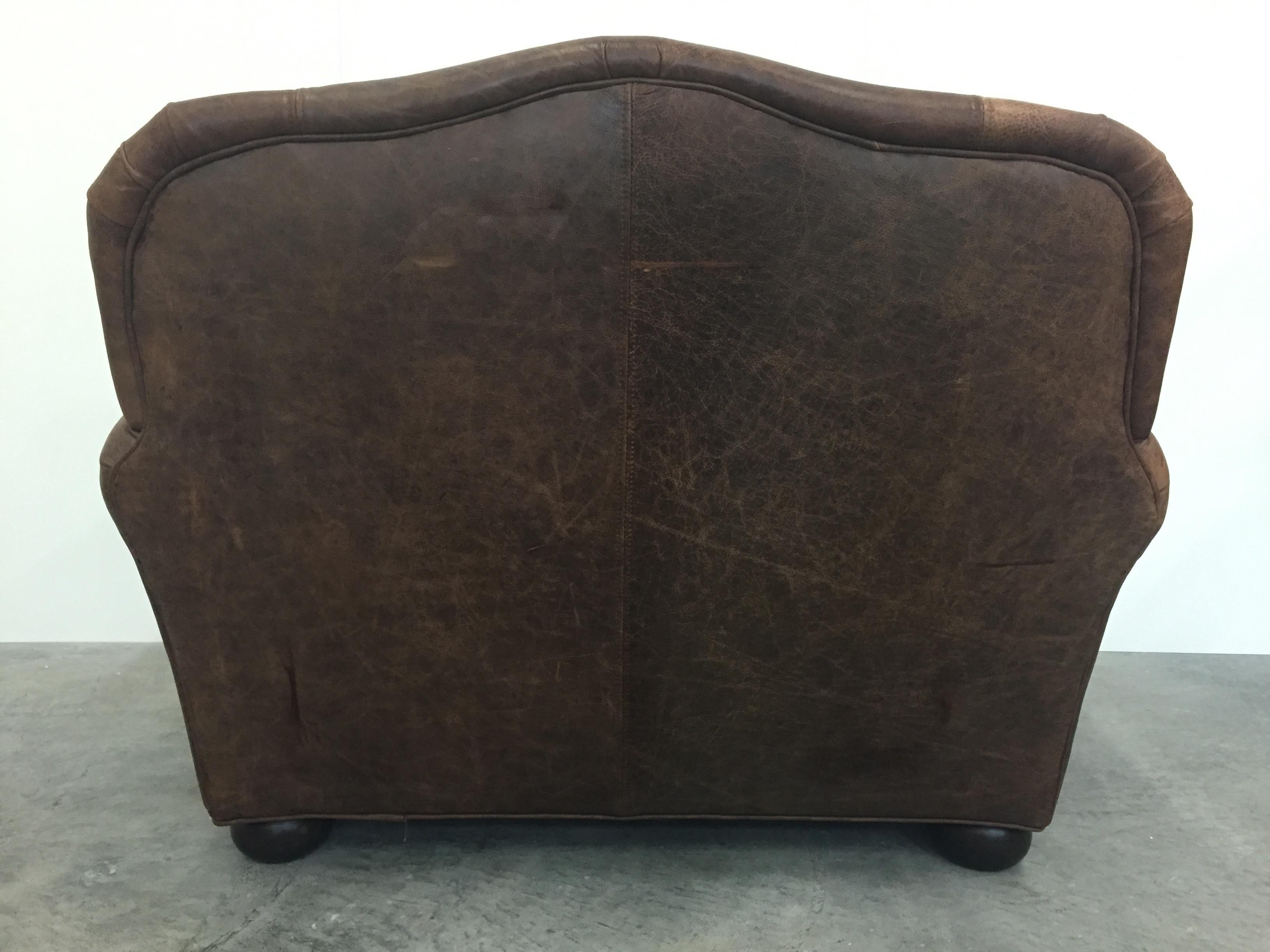Comfy and Large Leather and Cowhide Club Chair 1