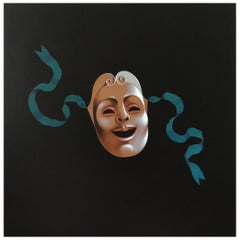 Masque comique, peinture originale de Lynn Curlee