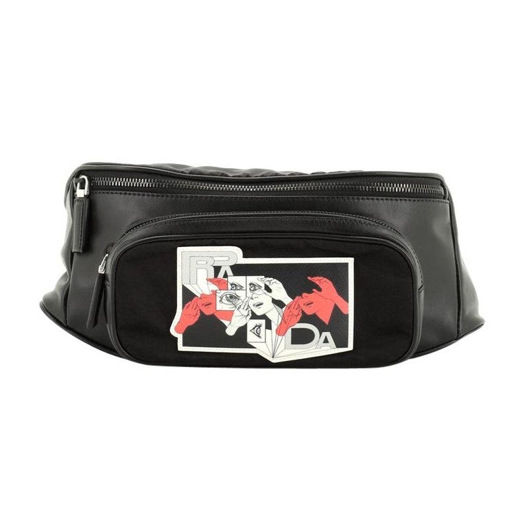 Comic Waist Bag Leather and Tessuto For Sale