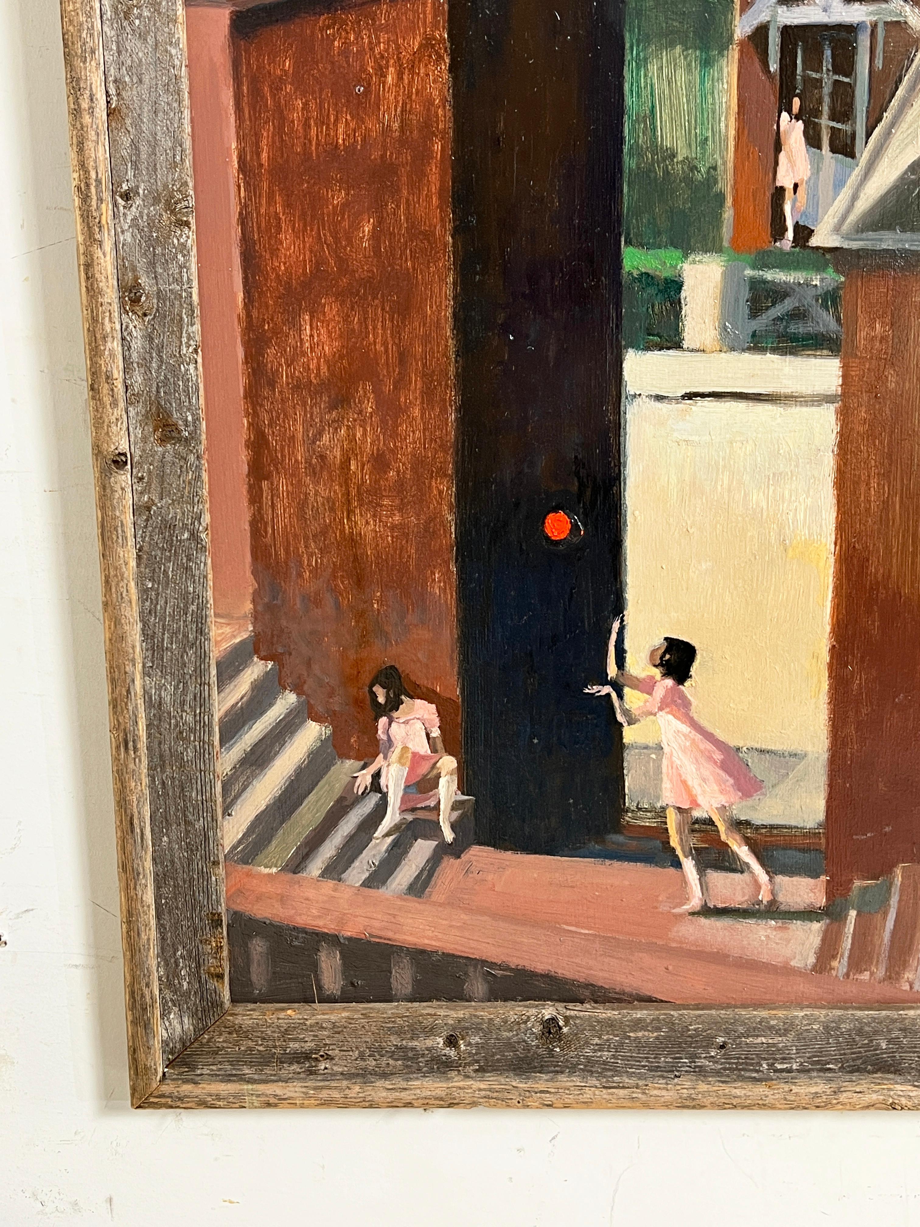 Pintura de la mayoría de edad del artista modernista francés Yves Hersent, D. 1983 Francés en venta