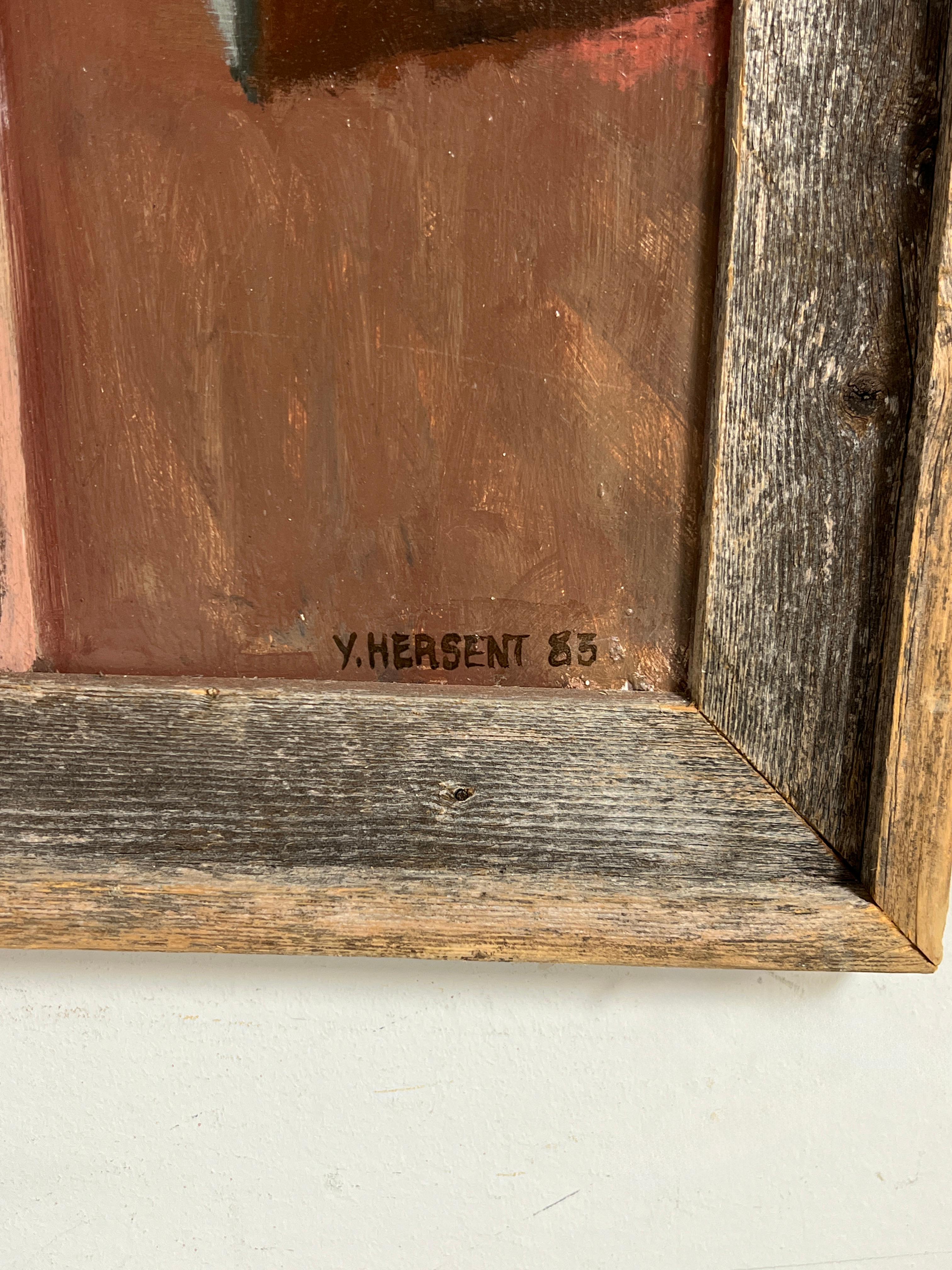 Pintura de la mayoría de edad del artista modernista francés Yves Hersent, D. 1983 en venta 1