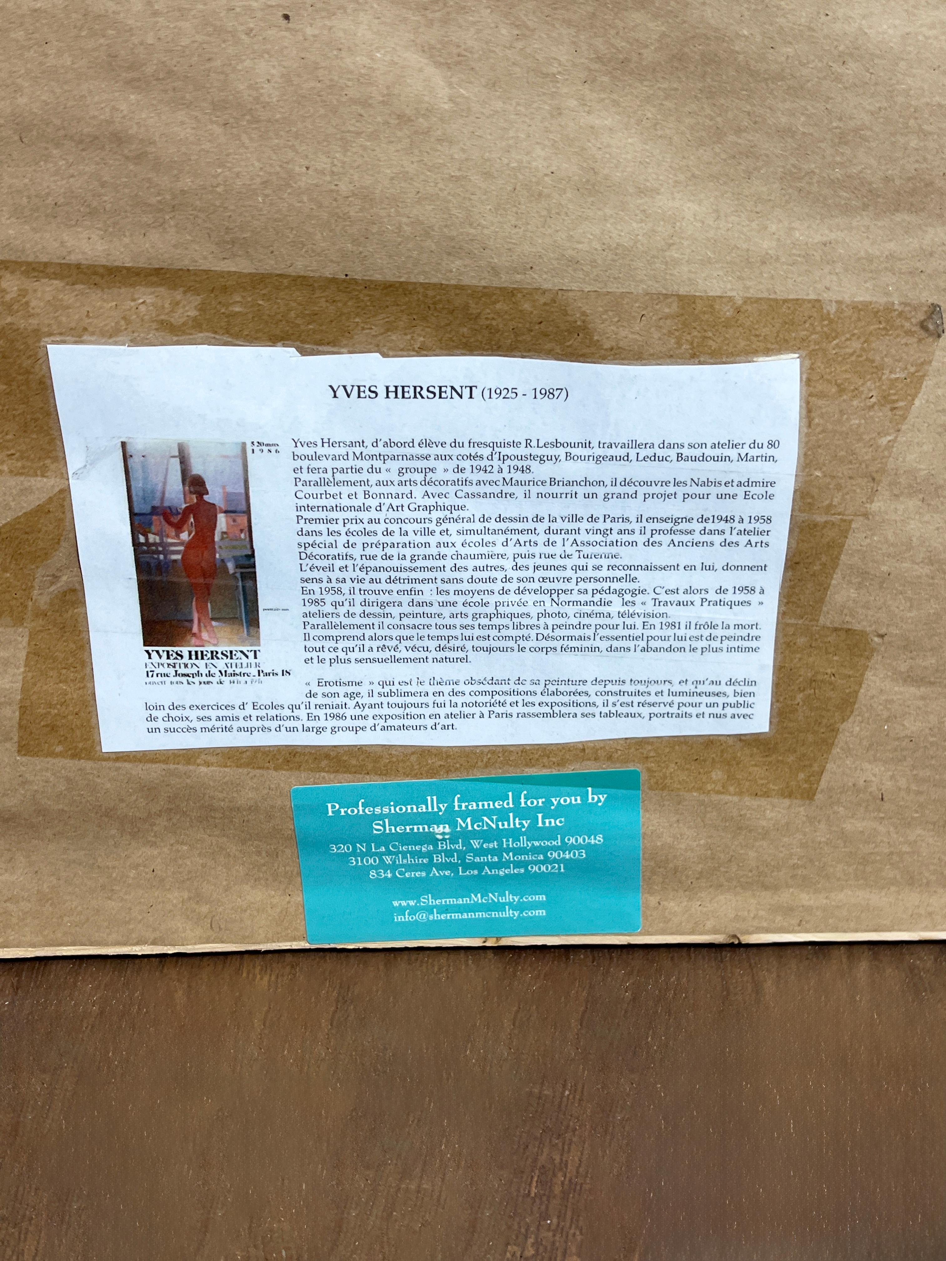 Pintura de la mayoría de edad del artista modernista francés Yves Hersent, D. 1983 en venta 2