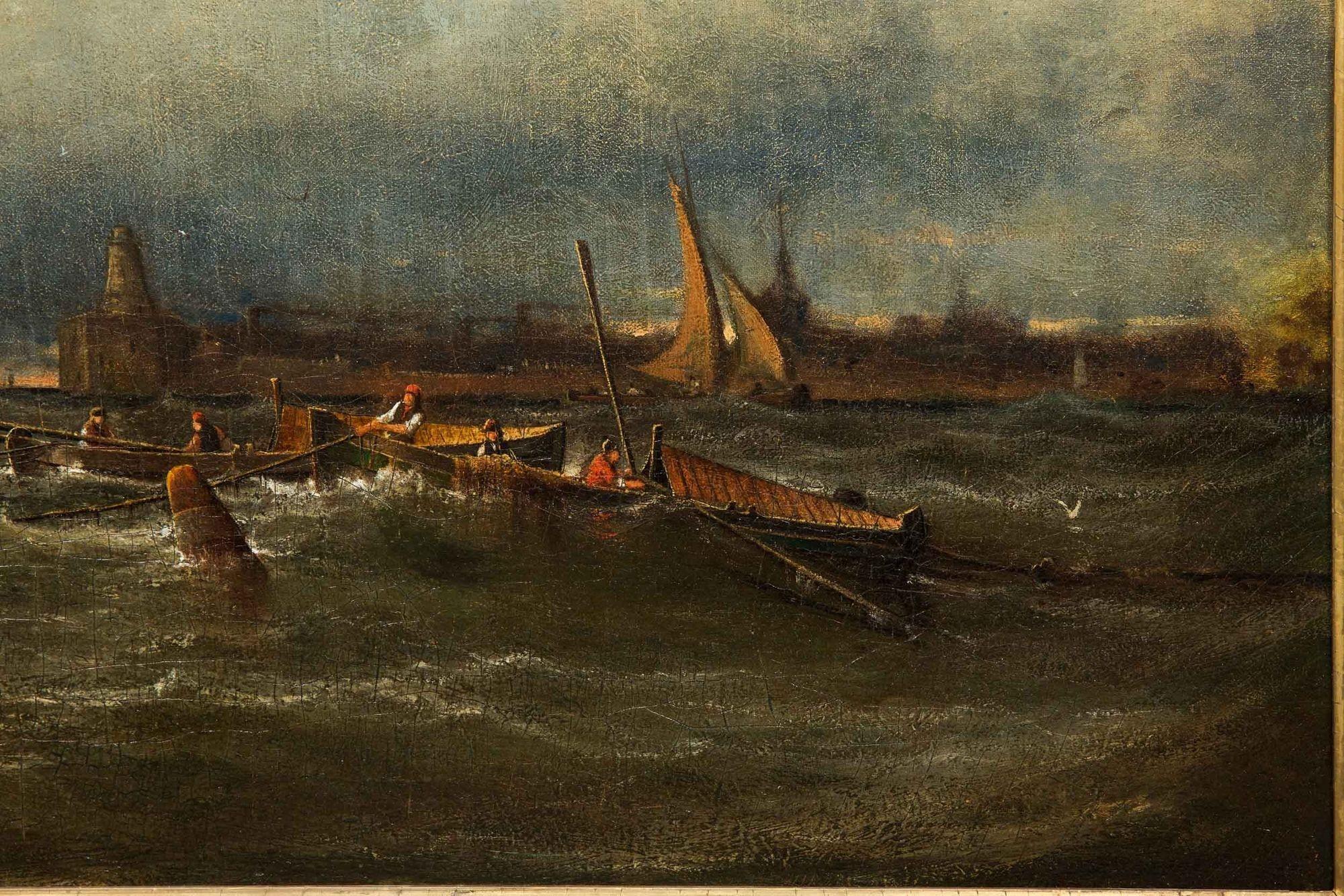 Canvas “Coming Storm, Cape May” '1880' Seascape Painting by Prosper Senat