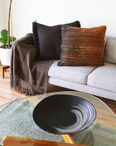 Comitan Black and Transparent Resin Large Pedestal Bowl