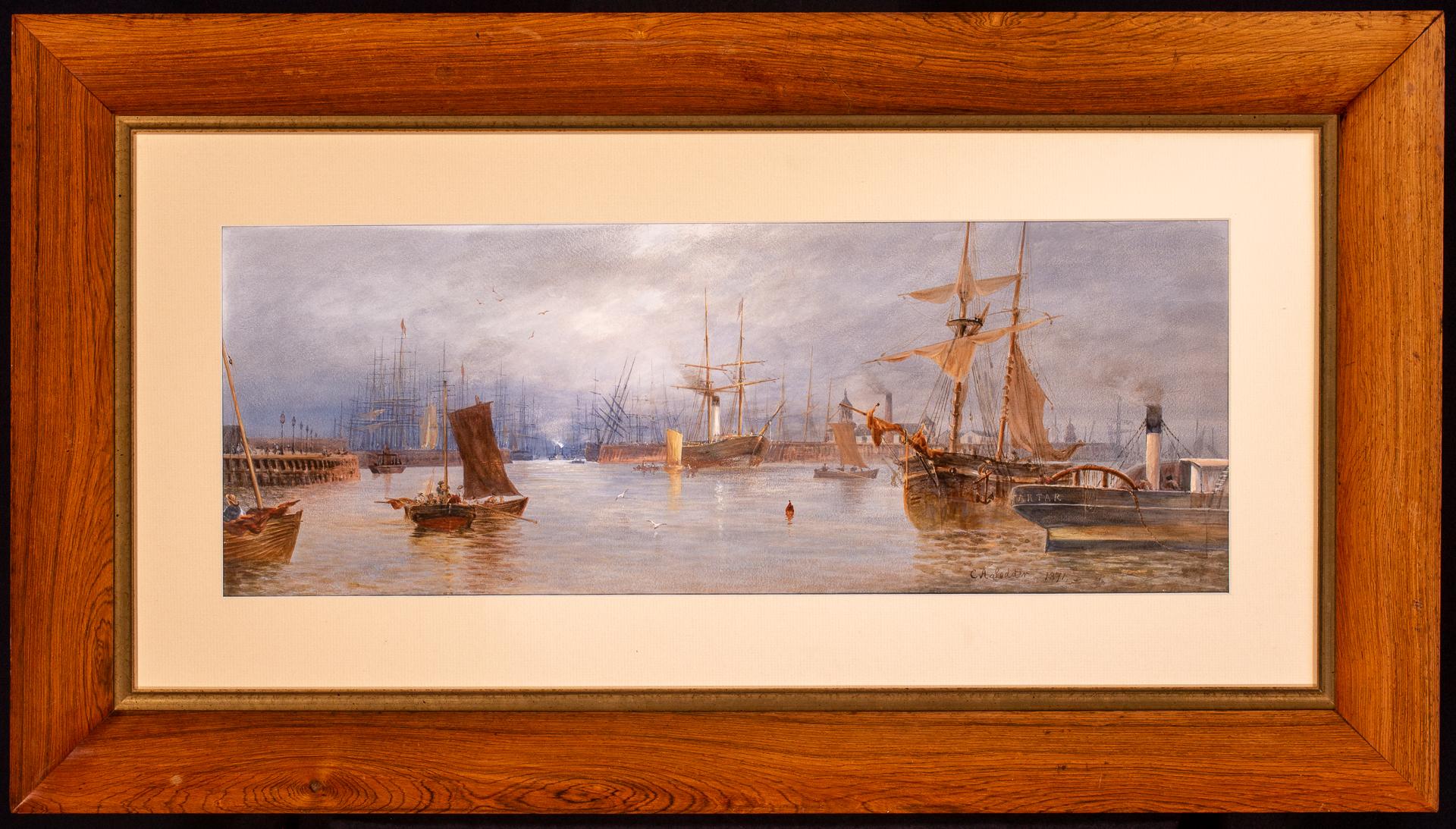 Harbor Scene - Painting by Commander Charles A. Lodder