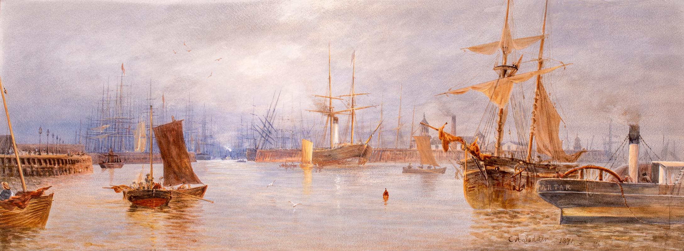 Commander Charles A. Lodder Landscape Painting - Harbor Scene