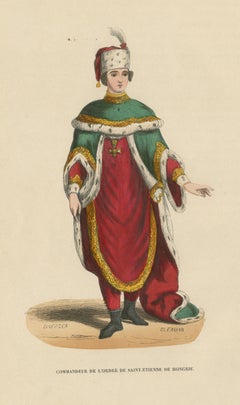 Kommandant des Ordens des Heiligen Stephan von Ungarn, handkolorierter Holzstich, 1844