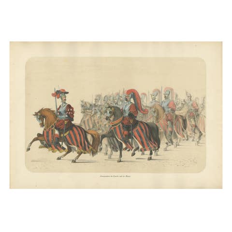 Commander with Escort – A Majestic Cavalry Procession from Bern’s 1853 Festival