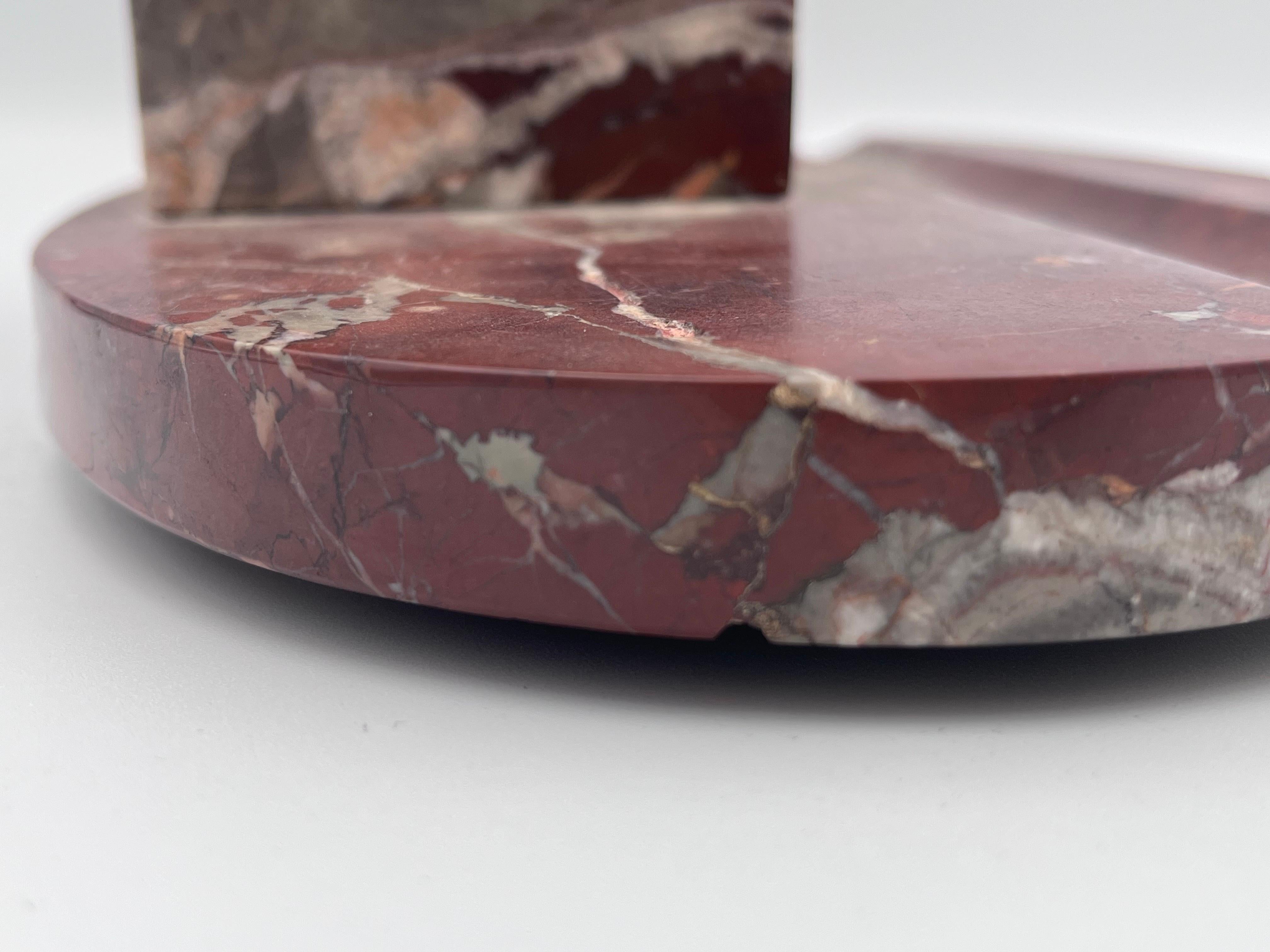 Imponente calamaio in marmo rosso Levanto Art Deco degli anni '20 e portapenne in vendita 6