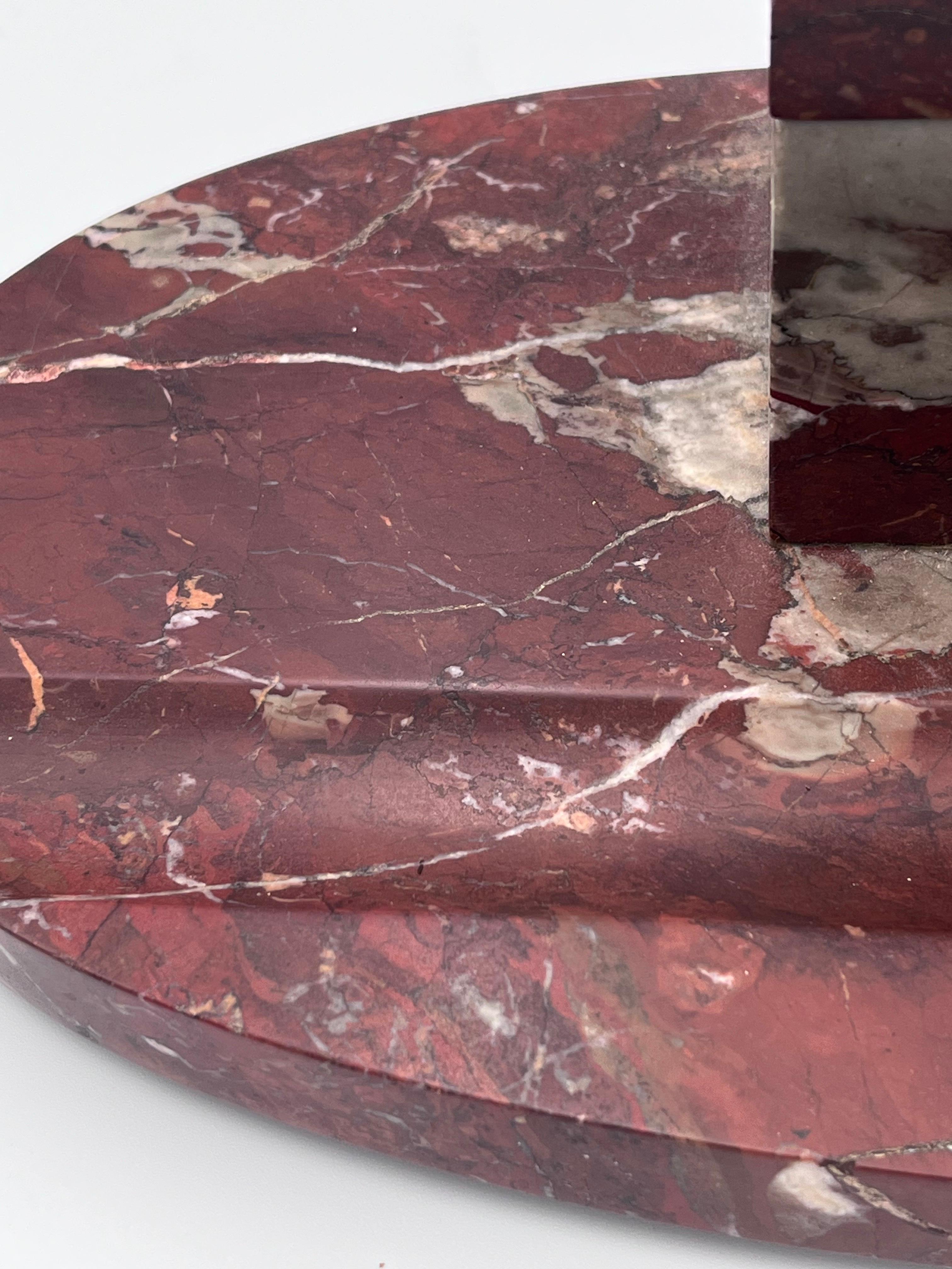 Imponente calamaio in marmo rosso Levanto Art Deco degli anni '20 e portapenne in vendita 8