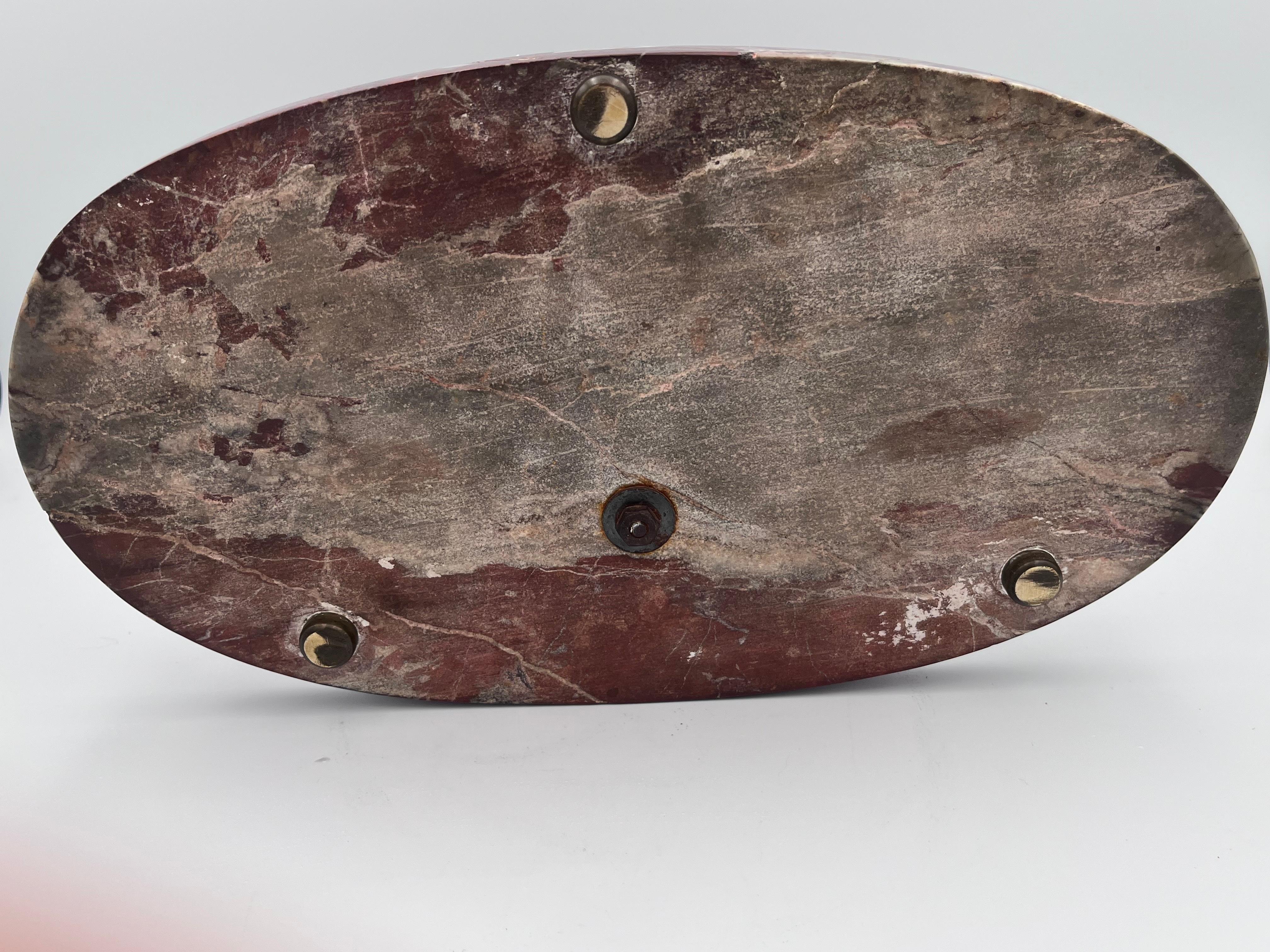 Imponente calamaio in marmo rosso Levanto Art Deco degli anni '20 e portapenne in vendita 10