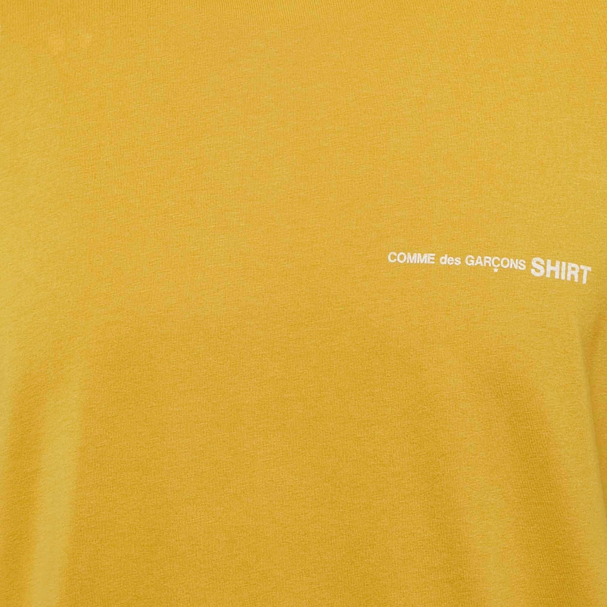 Comme des Garçons Camiseta cuello redondo estampada amarilla L Amarillo