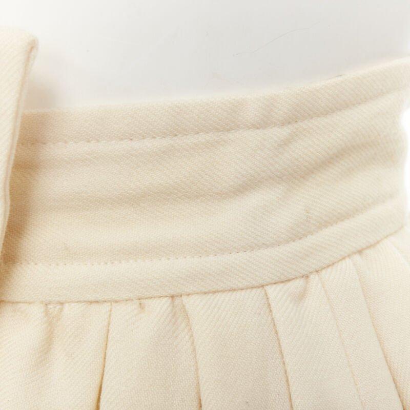 COMME DES GARCINS 1988 Runway Vintage cream black lattice lace flared skirt S For Sale 5