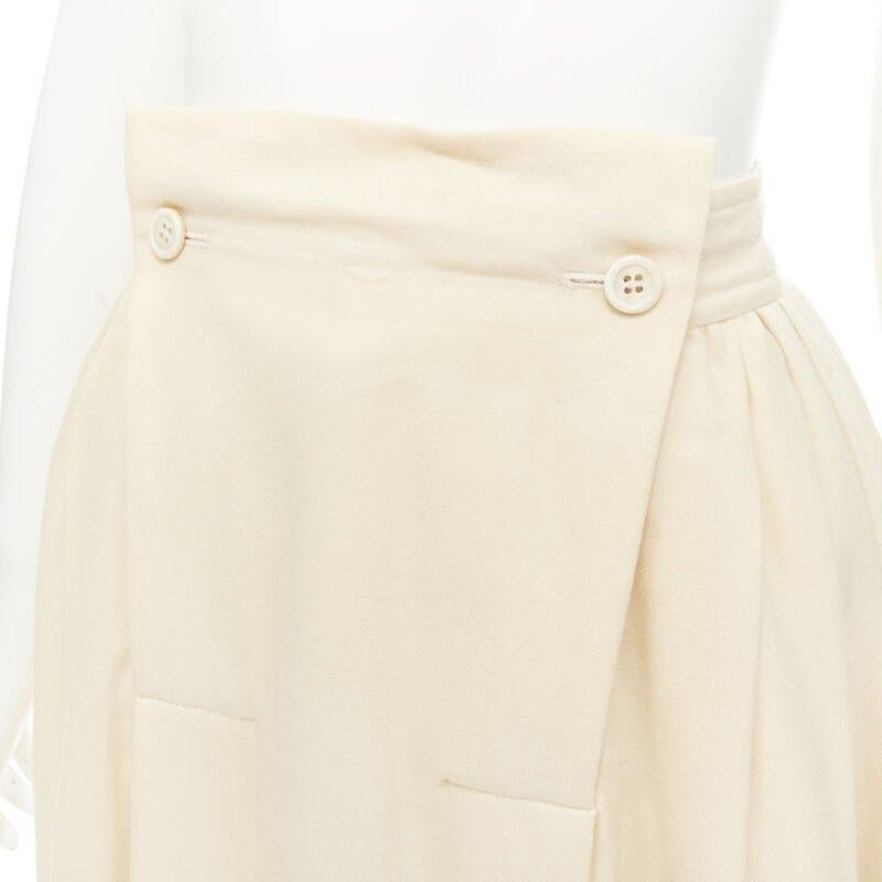 COMME DES GARCINS 1988 Runway Vintage cream black lattice lace flared skirt S For Sale 2