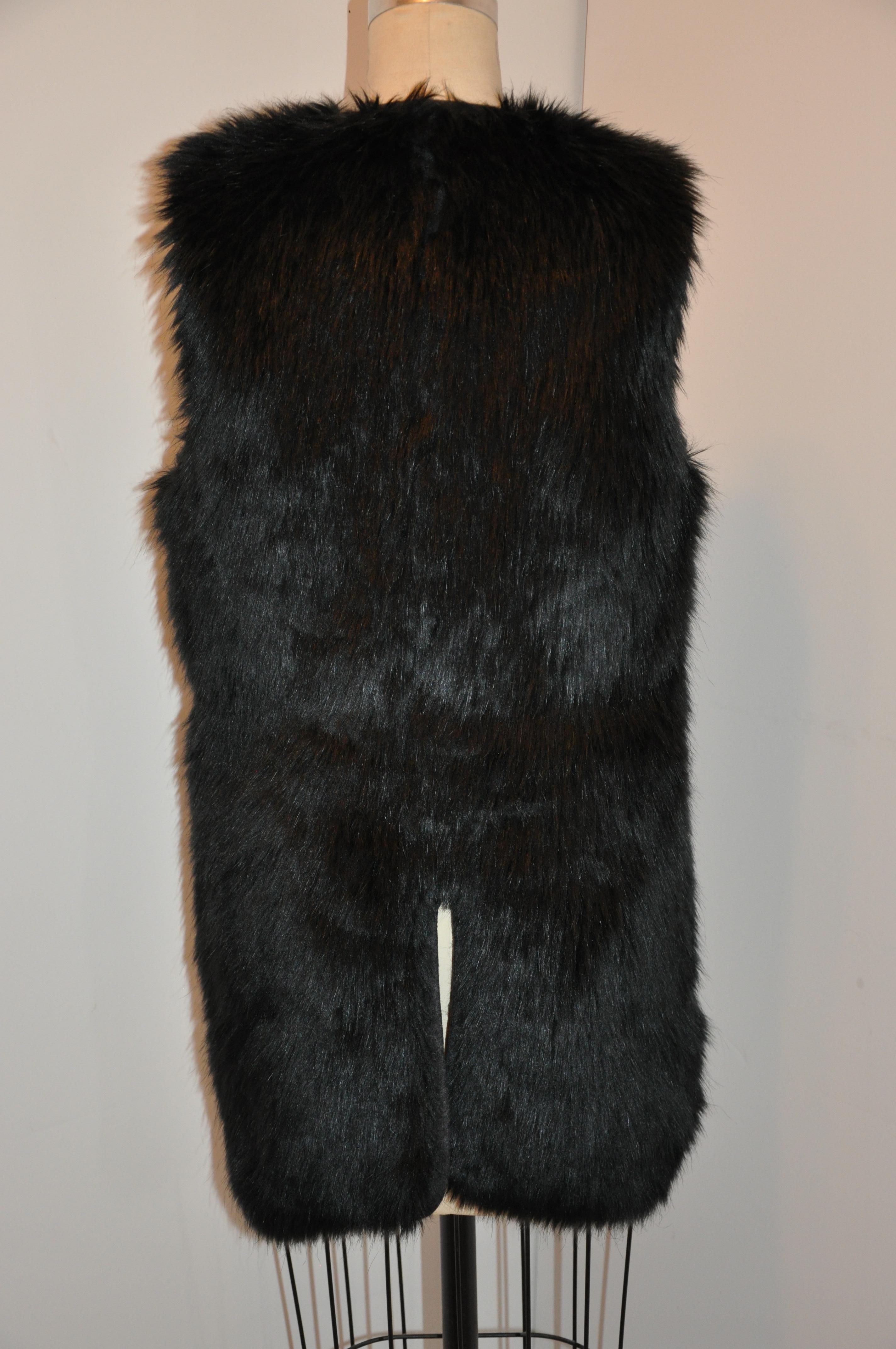 Comme des Garcon - Gilet ouvert entièrement doublé en laine noire et fausse fourrure avec passepoil en vente 6