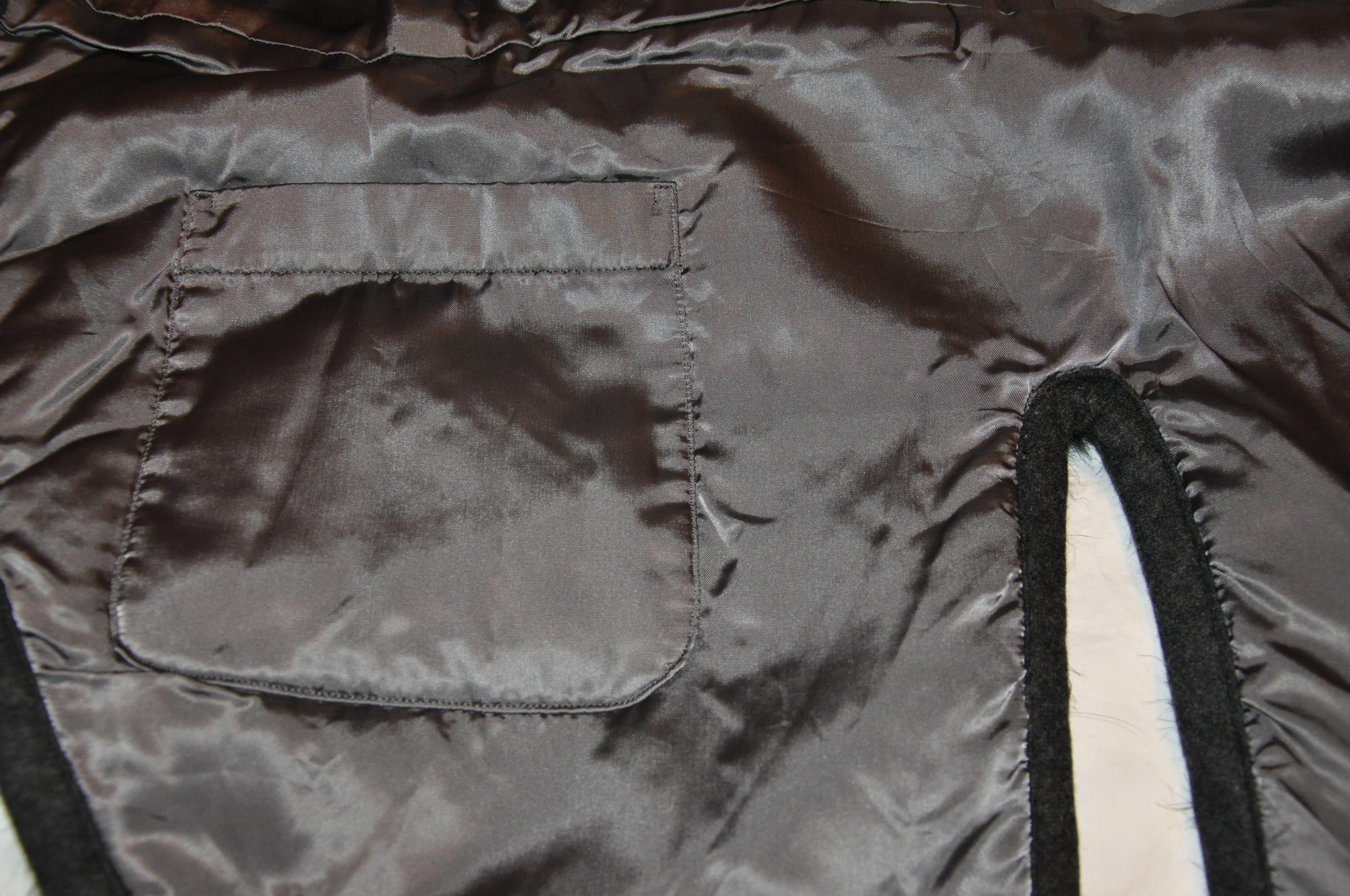 Comme des Garcon - Gilet ouvert entièrement doublé en laine noire et fausse fourrure avec passepoil en vente 7