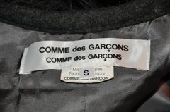 Comme des Garcon Fully Lined Black Faux Fur Detailed Wool Piping Open Vest