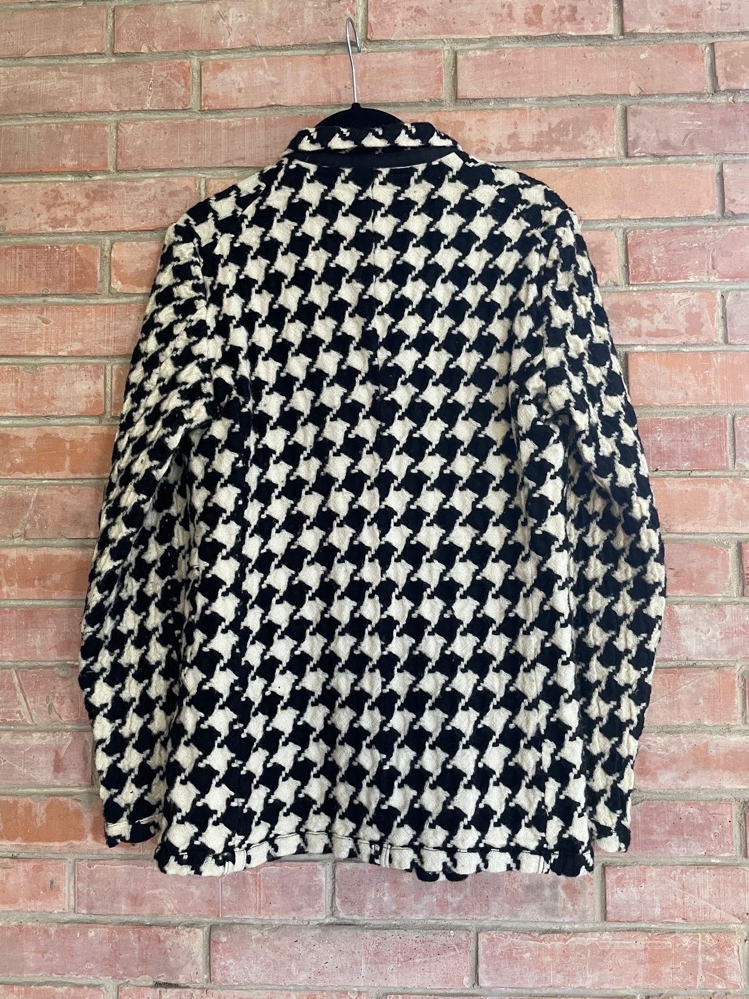 Nero Giacca Comme Des Garçons con motivo pied de poule in bianco e nero in vendita