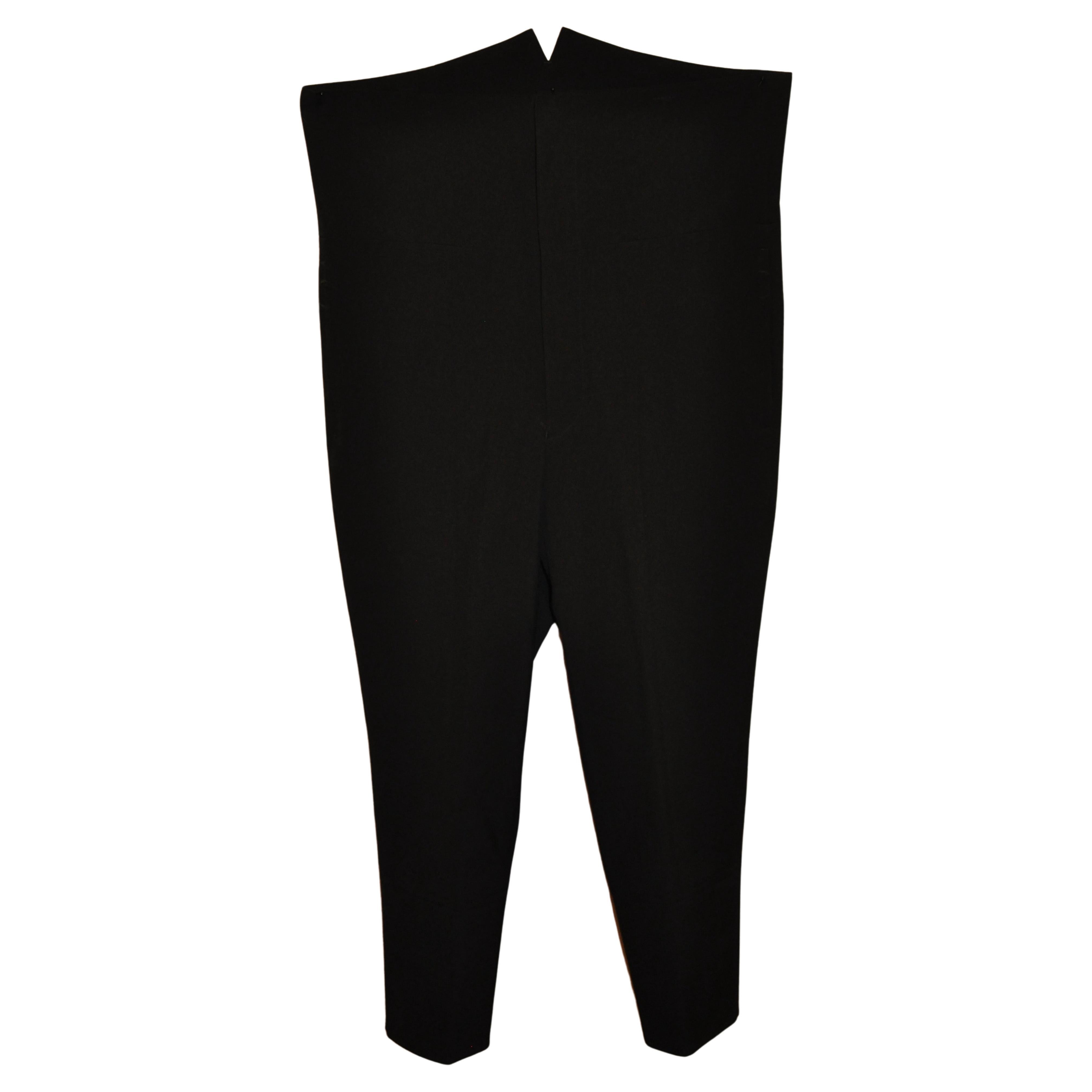 Comme Des Garcon "Limited Edition" Signature Jet-Black High-Waisted Trousers For Sale