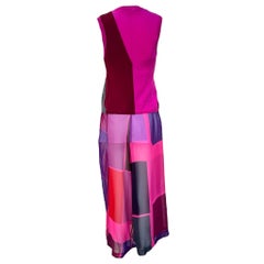 Comme des Garcon S/S Pink Color Block Sweater and Pants Ensemble, 1996