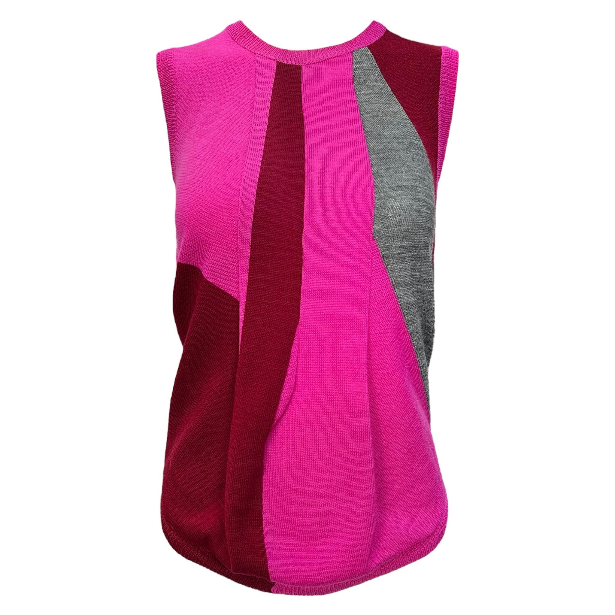 Rosa Comme des Garcon, maglione e pantaloni rosa a blocchi di colore per la P/E, 1996 in vendita