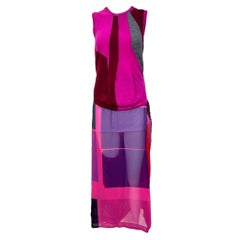 Comme des Garcon, maglione e pantaloni rosa a blocchi di colore per la P/E, 1996
