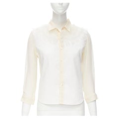 COMME DES GARCON TAO 2008 chemise en coton blanc à manches transparentes en tulle et volants S