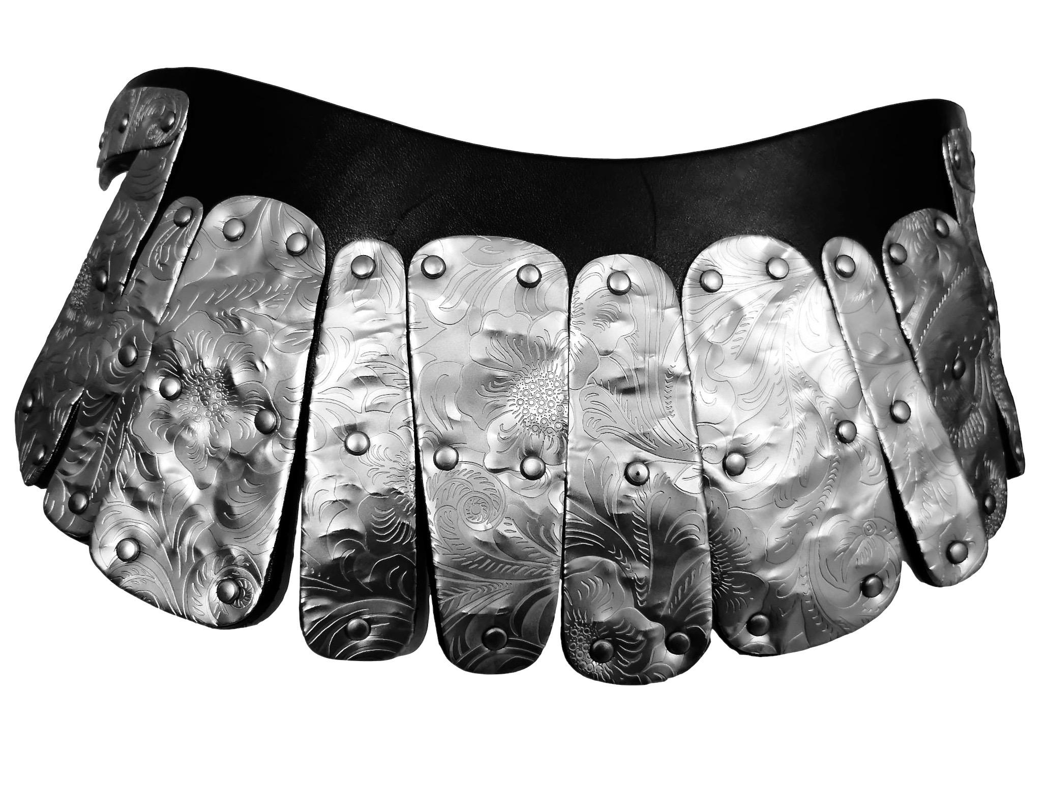 Women's or Men's Comme des Garcons 1980s Leather and Metal Belt For Sale