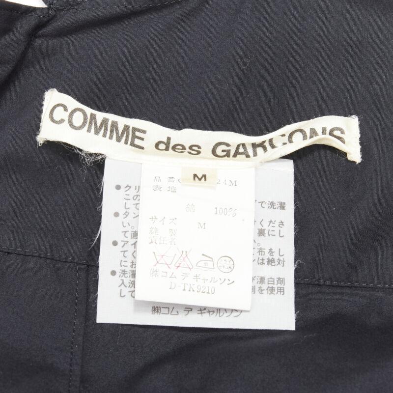 COMME DES GARCONS 1980s Vintage black asymmetric tiered flared tie back shirt M For Sale 5