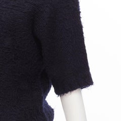 COMME DES GARCONS 1980s Vintage black boiled wool fluffy sweater M