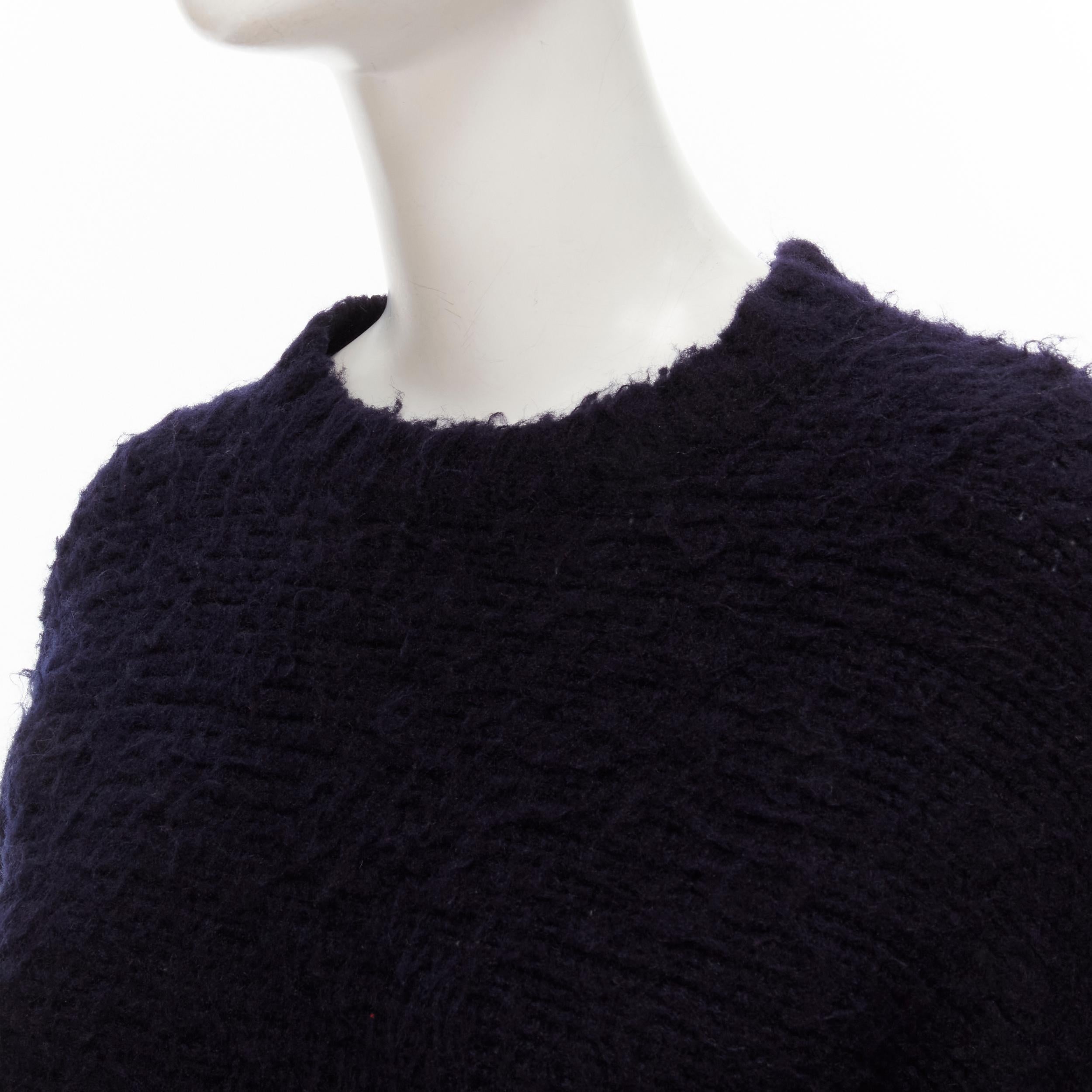 Black COMME DES GARCONS 1980s Vintage black boiled wool fluffy sweater M For Sale