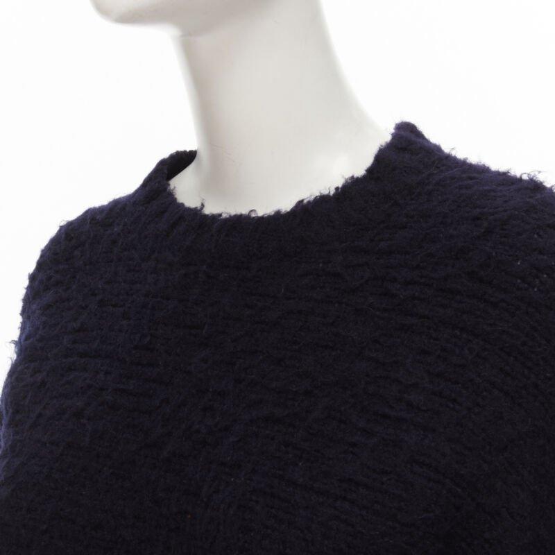 Black COMME DES GARCONS 1980s Vintage black boiled wool fluffy sweater M For Sale