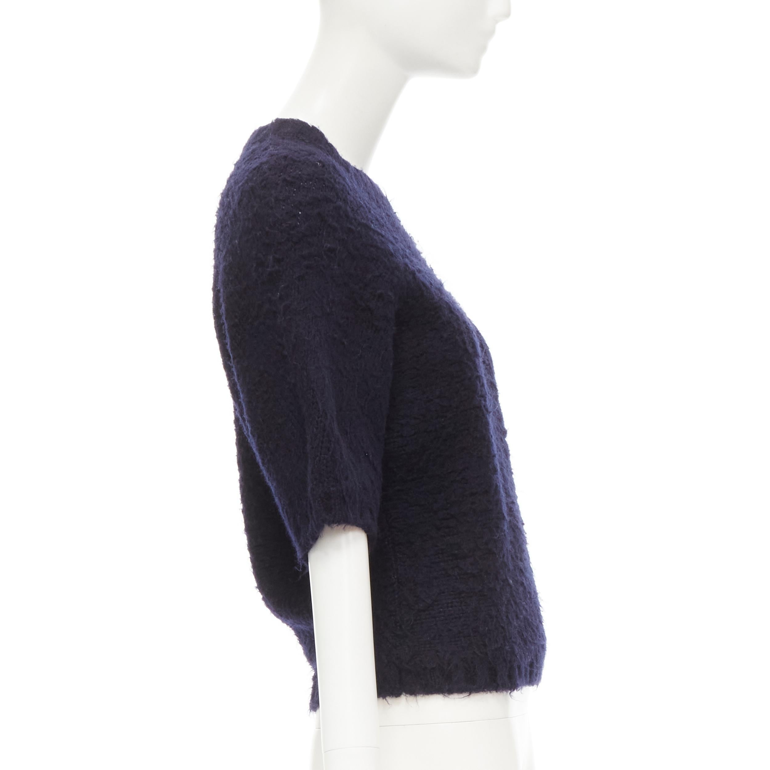 COMME DES GARCONS 1980er Jahre Vintage Schwarzer Pullover aus geflochtener Wolle M im Angebot 1