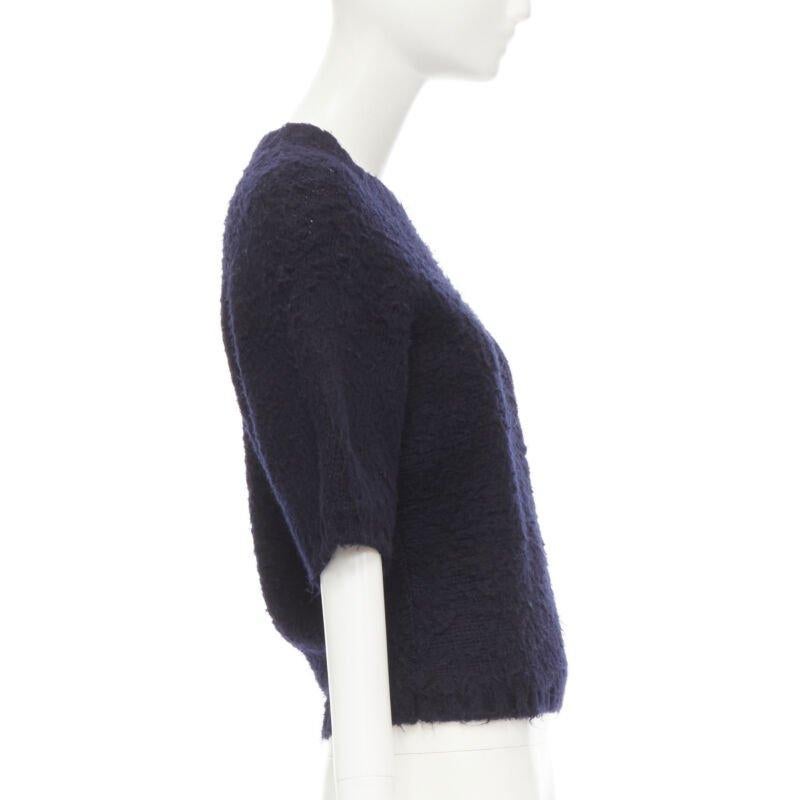Women's COMME DES GARCONS 1980s Vintage black boiled wool fluffy sweater M For Sale