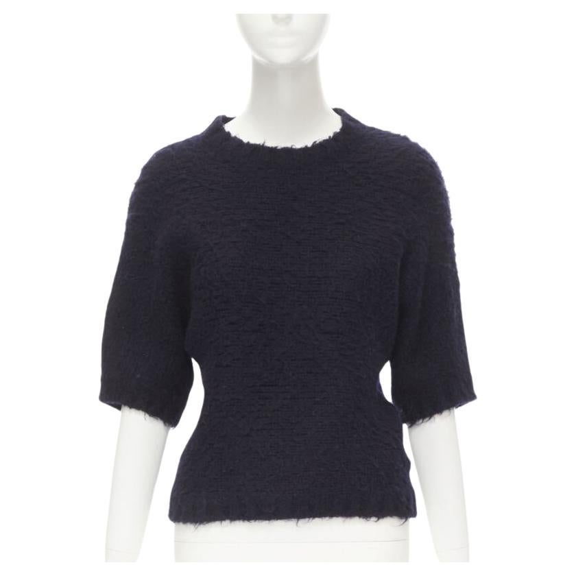COMME DES GARCONS 1980s Vintage black boiled wool fluffy sweater M For Sale