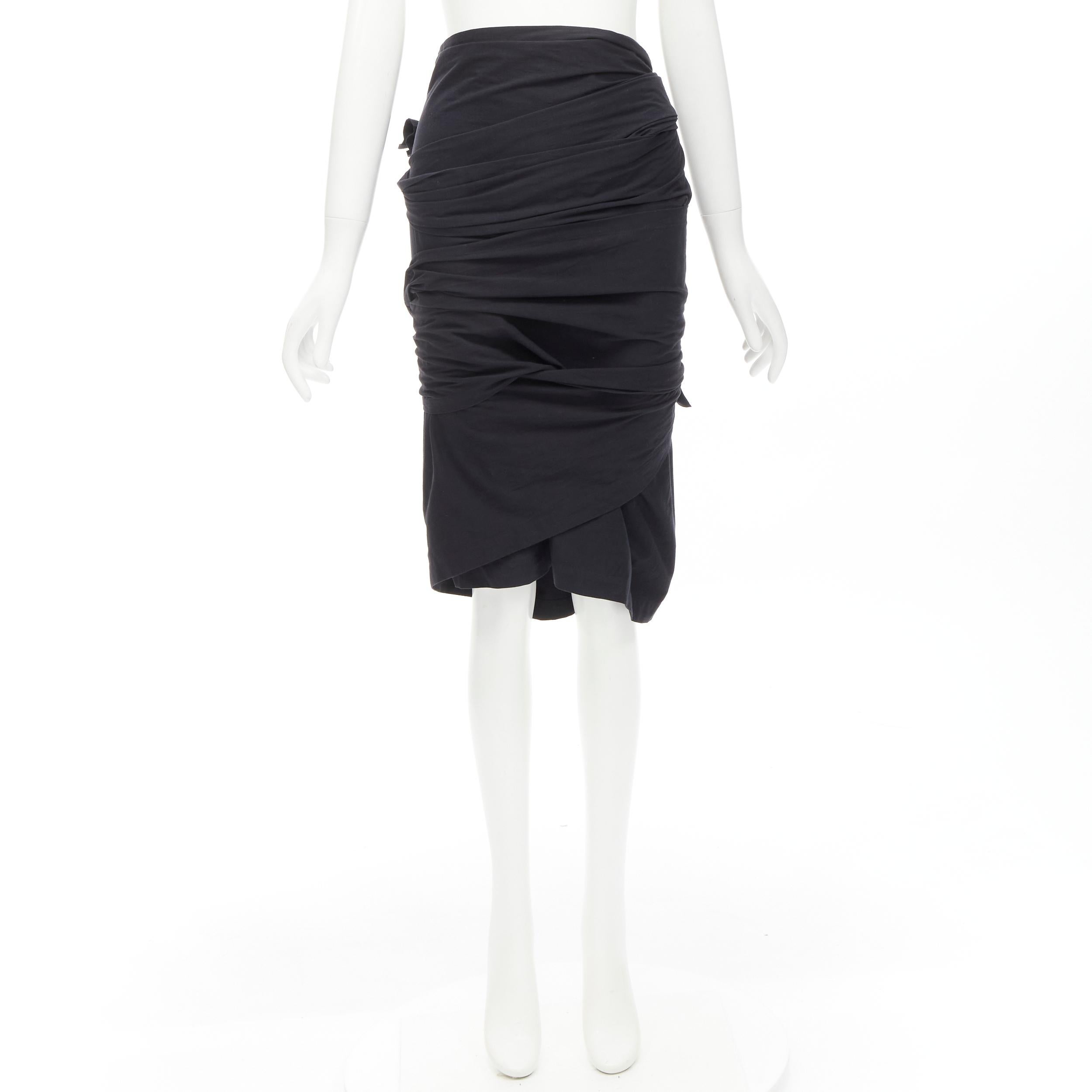 COMME DES GARCONS 1980's Vintage black deconstructed self wrap tie skirt M For Sale 6