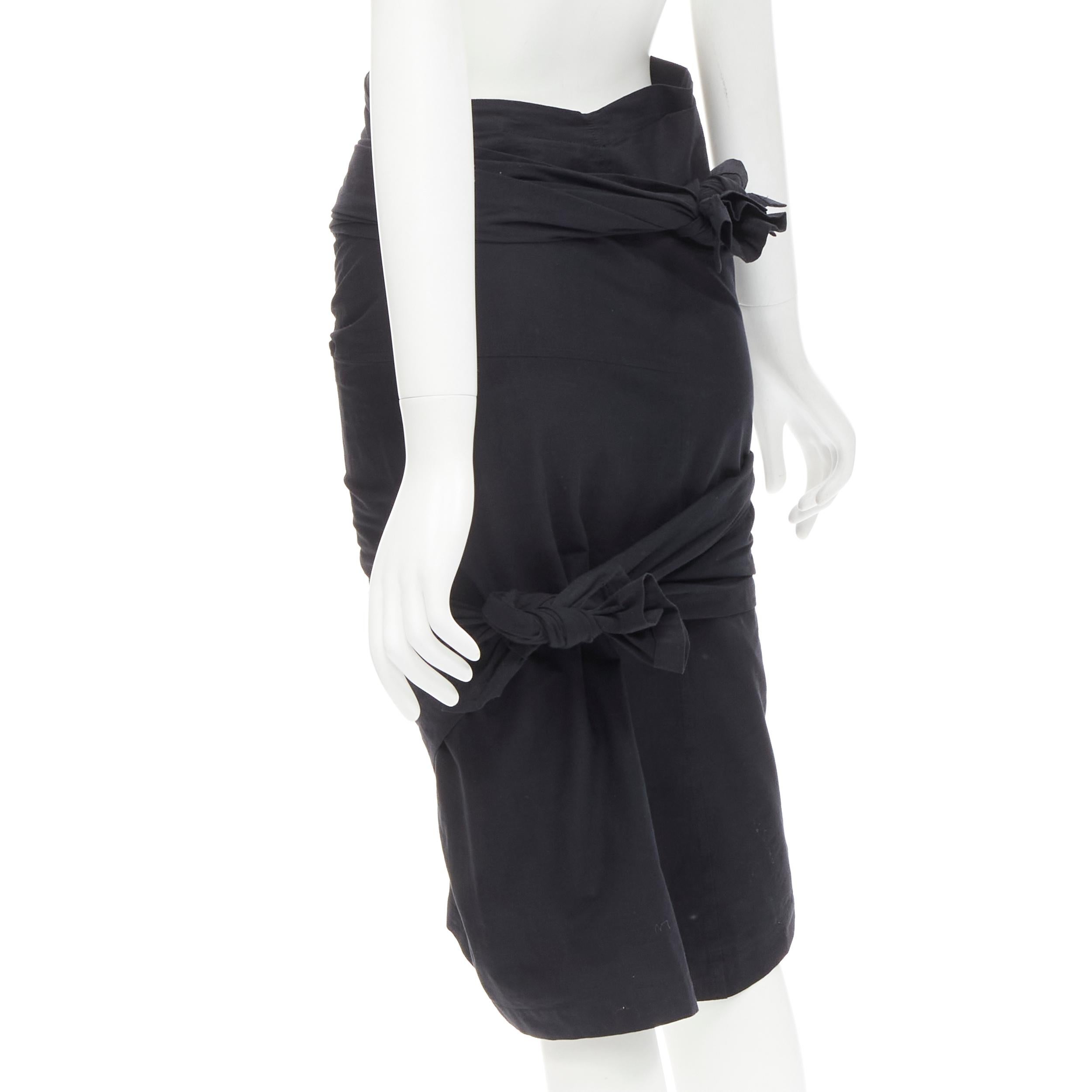 COMME DES GARCONS 1980's Vintage black deconstructed self wrap tie skirt M For Sale 1