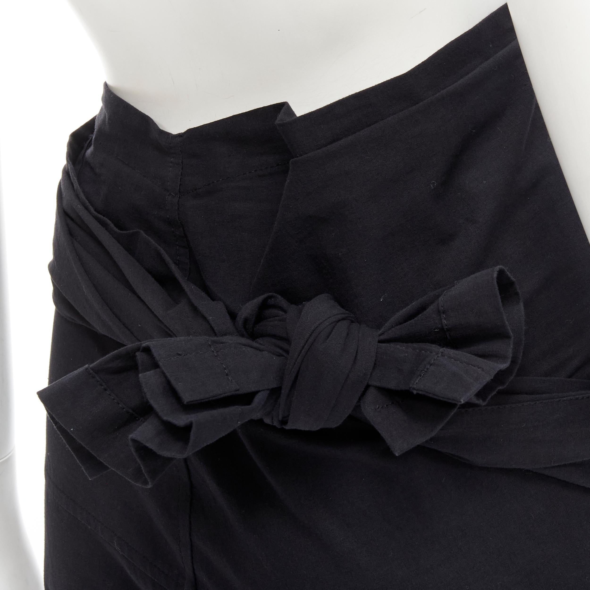 COMME DES GARCONS 1980's Vintage black deconstructed self wrap tie skirt M For Sale 2
