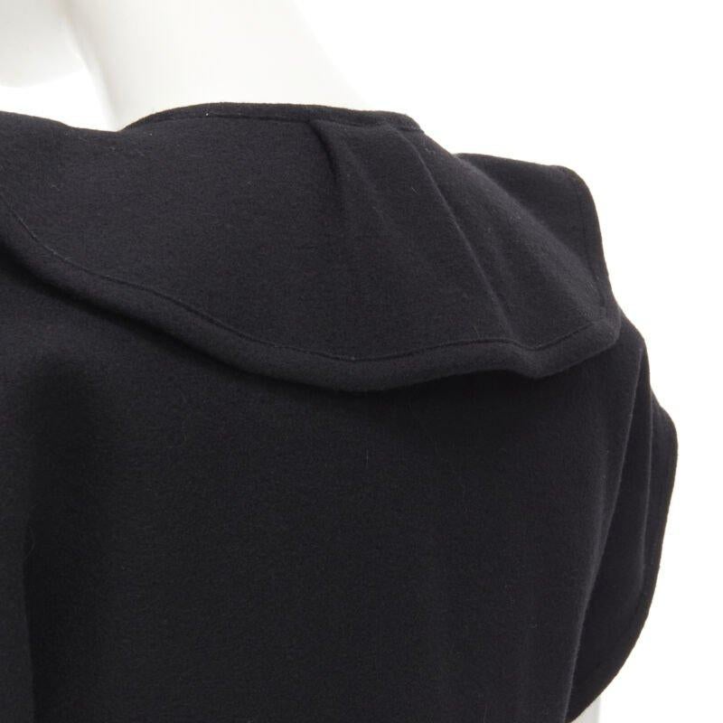 COMME DES GARCONS 1980er Jahre Vintage Schwarzes strukturiertes Oberteil aus Filz mit ausgestelltem Kragen und peplum im Angebot 4