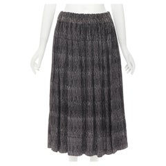 COMME DES GARCONS 1980's Vintage black grey printed elasticated A-line skirt M