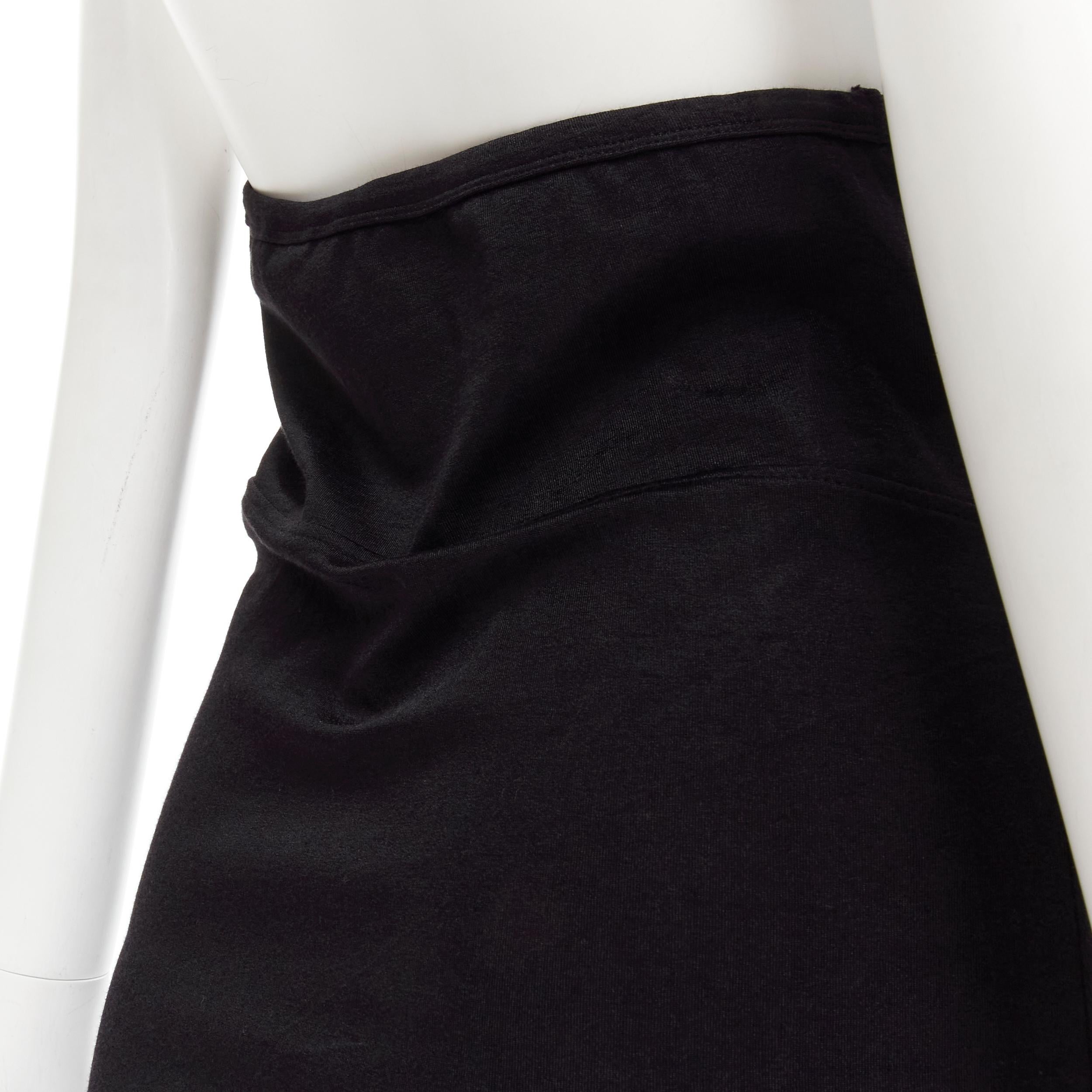 COMME DES GARCONS 1980s Vintage black nylon cotton halter bias skirt dress For Sale 2