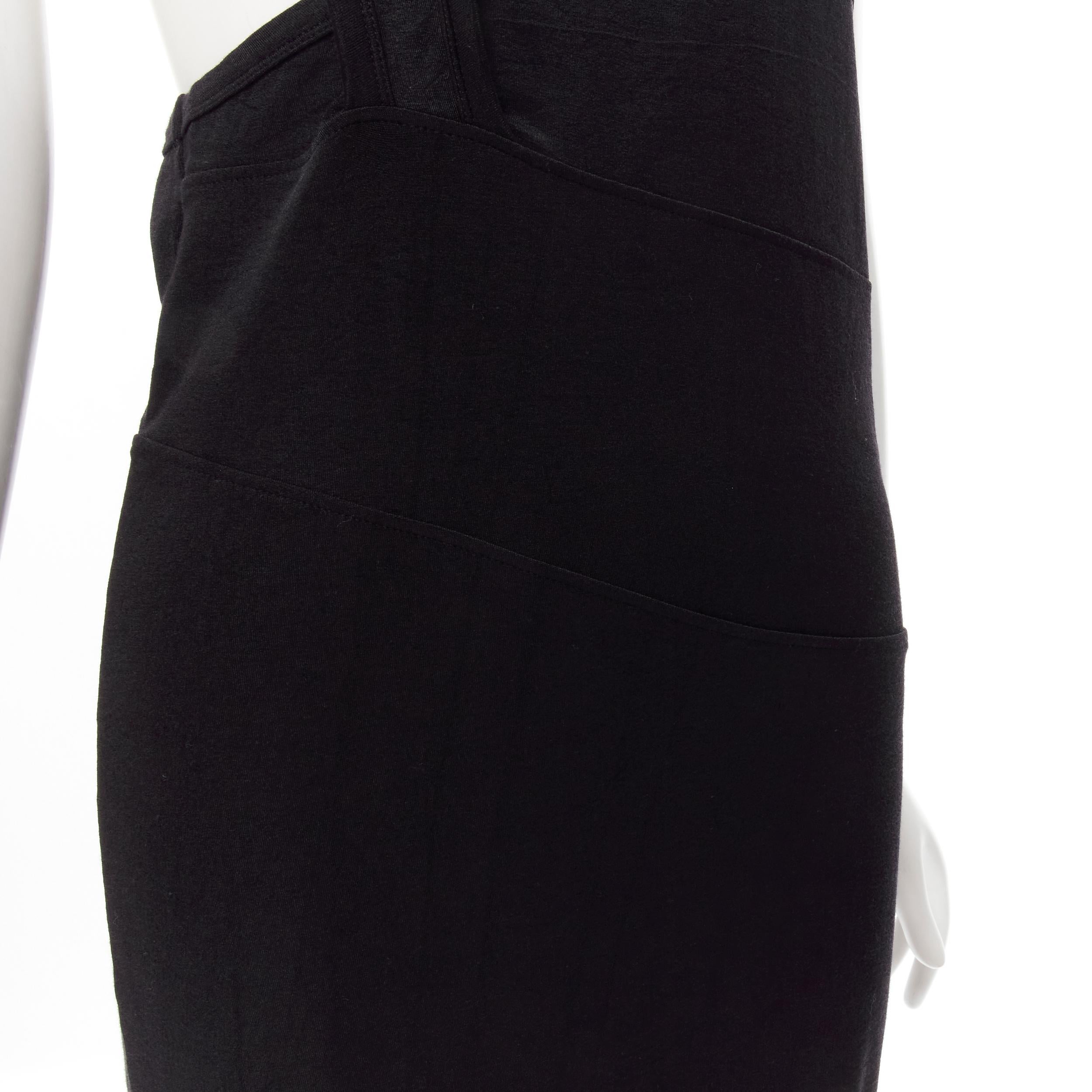 COMME DES GARCONS 1980s Vintage black nylon cotton halter bias skirt dress For Sale 3