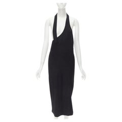 COMME DES GARCONS 1980s Vintage nero nylon cotone cavezza gonna in sbieco
