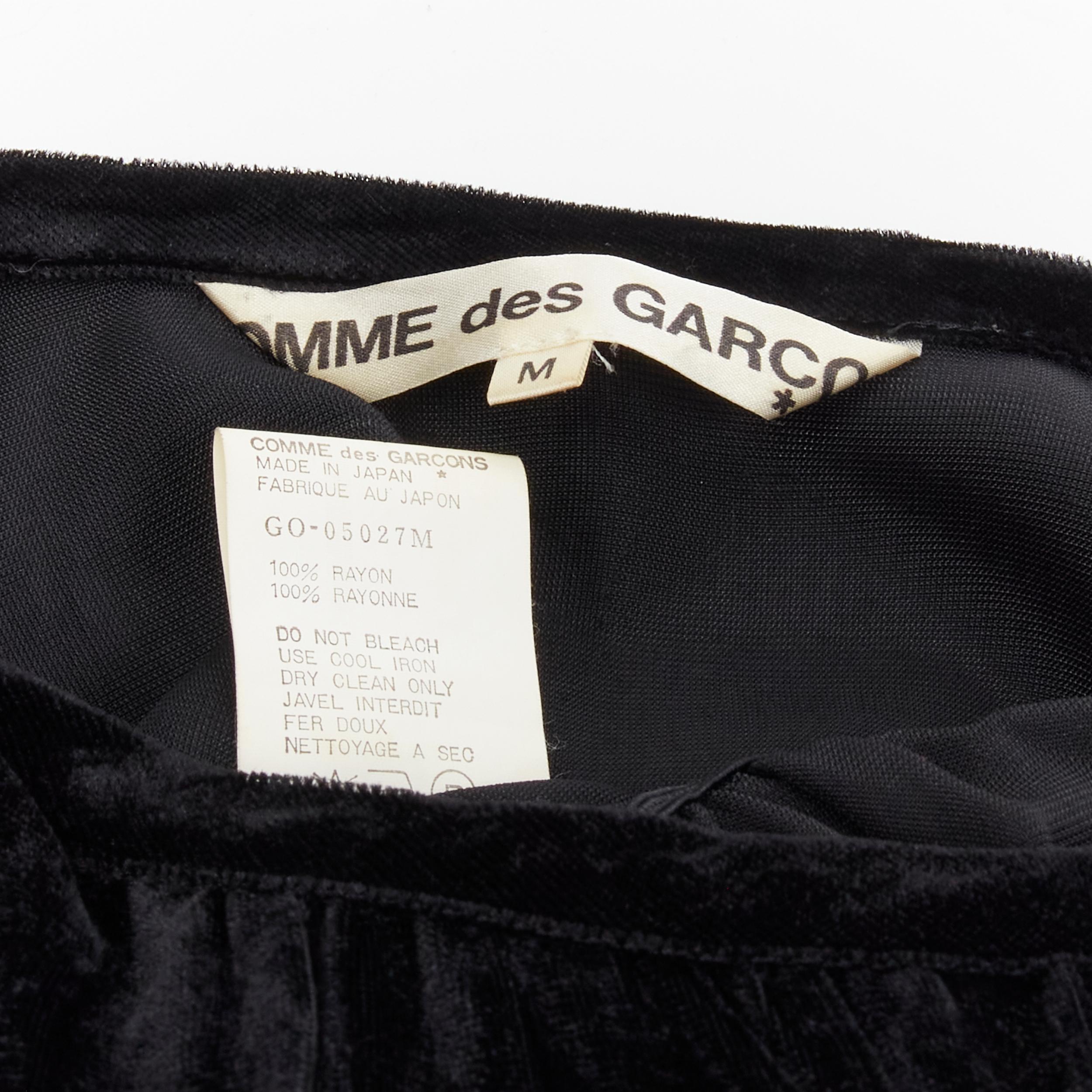COMME DES GARCONS Robe midi vintage à carreaux irréguliers en velours noir, Taille M, années 1980 en vente 4