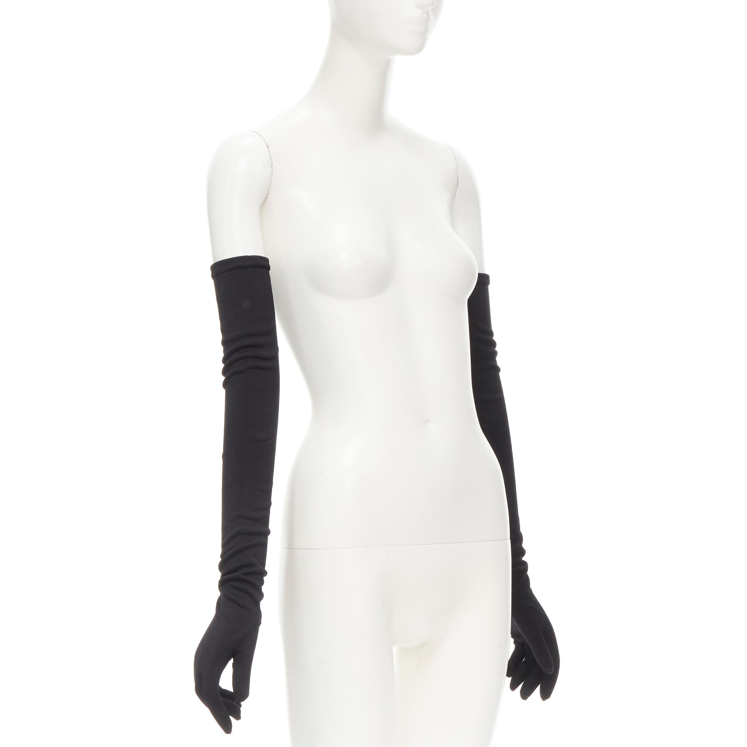 Black COMME DES GARCONS 1980's Vintage black velvet lined cotton opera glove For Sale