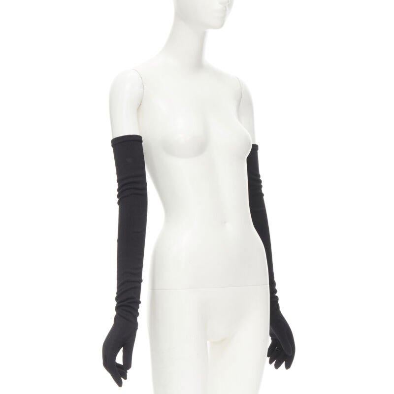 Black COMME DES GARCONS 1980's Vintage black velvet lined cotton opera glove