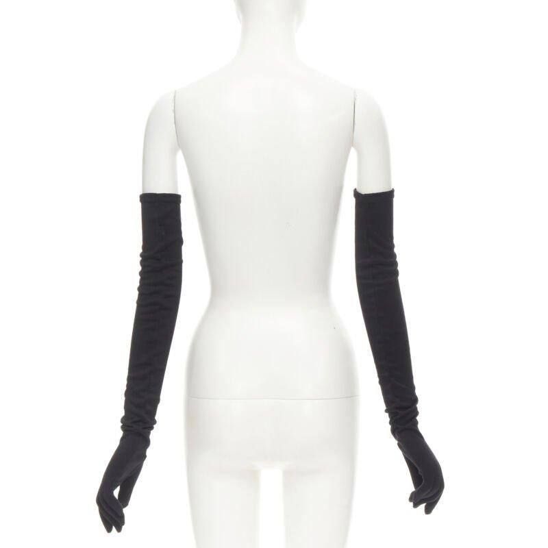 COMME DES GARCONS 1980's Vintage black velvet lined cotton opera glove In Excellent Condition In Hong Kong, NT
